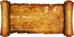 Bock Anna névjegykártya