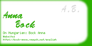 anna bock business card
